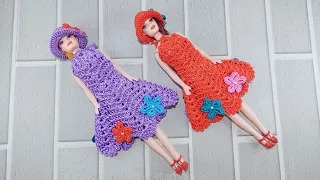CROCHET SPRING DRESS FOR BARBIE | crochet outfit for dolls | FRANCI ARTESANATO