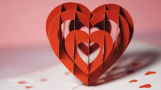 Сердце - объёмная 3D открытка ручной работы