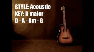 Relaxing Acoustic Guitar Backing Track Jam Progression D A Bm G