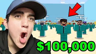 150 YOUTUBERS EN SQUID GAME POR $100,000 - Minecraft