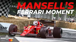 Mansell flies up FOS Hill in the glorious 3.5-litre V12 Ferrari 639