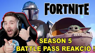 BABY YODA a FORTNITEBAN ! | CHAPTER 2 SEASON 5 BATTLE PASS REAKCIÓ !