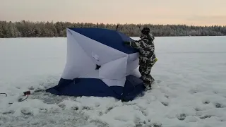 Разборка и укладка палатки КУБ "Следопыт" 2.1 * 2.1 при  температуре - 24 С°.