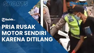 Pria Marah-marah karena Tidak Terima Ditilang oleh Polisi, Ngamuk dan Rusak Motor Sendiri