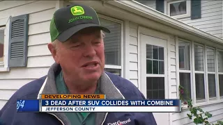 Three deaths confirmed in farming combine, SUV collision in Jefferson County