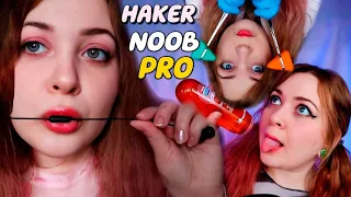 ASMR NOOB vs HACKER vs PRO | АСМР нубяра, про и хакер