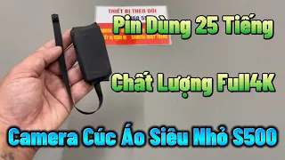 Camera Siêu Nhỏ S500 Không Dây Mẫu Mới , Camera Ngụy Trang Cúc Áo S500 Xem Trên Điện Thoại Pin 25h