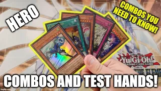 HOW TO PLAY A HERO DECK! COMBOS AND TEST HANDS! (AUGUST 2023) YUGIOH!