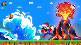 Super Mario Bros. but Mario HOT vs COLD Challenge: Mario with NATURAL DISASTERS… | Game Animation