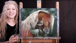 Learn How to Paint "HORSE HUGS" with Acrylic - Paint and Sip at Home - Easy Animal Portrait Painting