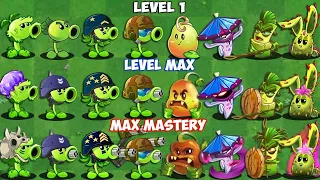 Every PEA & NEW PLANTS Level 1 vs Max Level - Who Will Win? - PvZ 2 Plant vs Plant