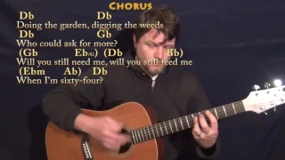 When I'm Sixty-Four (The Beatles) Guitar Lesson Chord Chart in Db with Chords/Lyrics