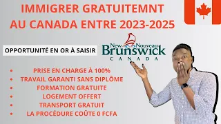 NOUVEAU PROGRAMME GRATUIT D'IMMIGRATION AU CANADA 🇨🇦 ENTRE 2023-2025 COMMENT POSTULER SANS DIPLÔME