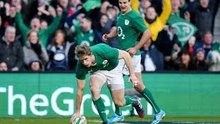 Great Andrew Trimble Try  - Ireland v Scotland 2nd February 2014