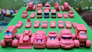 Clean up muddy minicar & disney pixar car convoys! Play in the garden