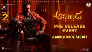 AKHANDA Pre Release Event Annoucement | Nandamuri Balakrishna, Pragya Jaiswal, Boyapati Srinu