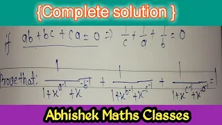 Solved problem | Algebra | ab+bc+ac=0