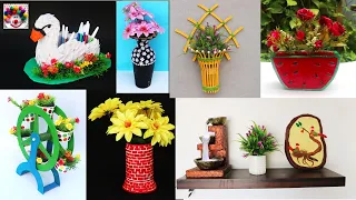 10 Beautiful flower vase unique design for different material ||diy craft || how to decor
