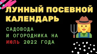 Лунный посевной календарь садовода и огородника на июль 2022 года