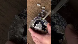 Person makes an awesome bismuth crystal geode using yellow cake uranium!