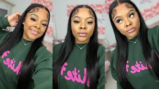 DETAILED Hd Lace Wig Install ! 💕 | BEST STRAIGHT HAIR | Baby Hair Tutorial ft.Westkiss Hair