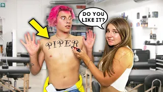 Saying "YES" to My Ex-Girlfriend For 24 Hours! (SHE GAVE ME A TATTOO) | ft. Piper Rockelle