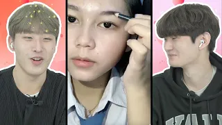 Reaksi kaget pria Korea saat melihat riasan sekolah gadis Indonesia TikTok untuk pertama kalinya...