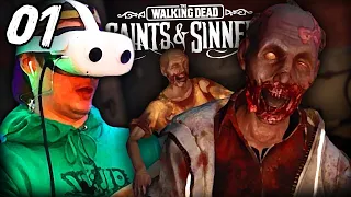 🧟The Walking Dead: Saints & Sinners VR [1] FIGHTING ZOMBIES IN VR IS SO SCARY!! (Oculus Quest 2)