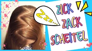 Zick Zack Scheitel ★ So geht´s ★coole Mädchen Zöpfe & Frisuren
