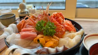 おいしい〜！北海道の海鮮丼！道の駅知床・らうすにて　秘湯熊の湯とは？