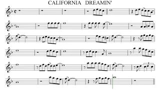 CALIFORNIA DREAMIN' for flute or violin Sheet Music Play Along Backing Track