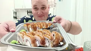 МУКБАНГ РОЛЛЫ СУШИ / ОБЖОР Сет роллов / MUKBANG SUSHI ROLLS