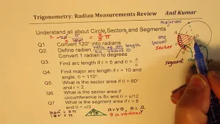 Trigonometry Radian Measurements Sector and Segment Area Part 1 IB AP Maths MHF4U