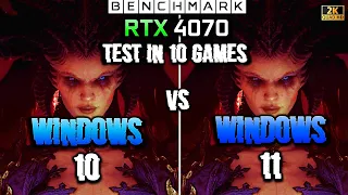 Windows 10 vs Windows 11 // Test in 10 Games // RTX 4070 // 1440p // Benchmark