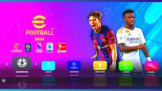 eFootball 2024 PPSSPP Chelito Real Faces New Kits Stadium HD Camera PS5 English | Android Offline