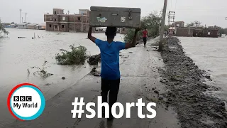 Climate disasters forced more people to leave their homes than war in 2020 - BBC My World #shorts