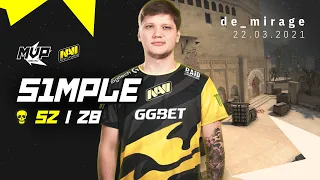 MVP CSGO POV: NaVi s1mple (52/28) vs mibr (de_mirage) @ ESL Pro League