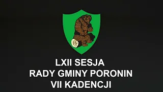 LXII Sesja Rady Gminy Poronin 4.04.2023 r.