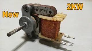 Turn microwave motor into 230v.2000w generator.use super magnet