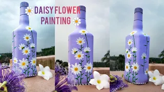 Bottle Painting Daisy Flower |Deepankana's Creation |