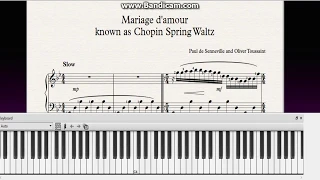 MARIAGE D'AMOUR P.SENNEVILLE (Chopin-Spring Waltz) Tutorial| Pop song| piano|Ноты|Как играть|разбор|