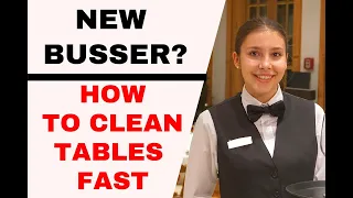 How to bus tables. Busser training. Restaurant service-waiter training. How to be a good waiter.