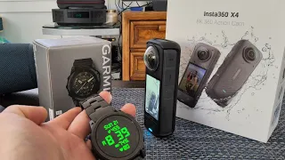 Insta 360 X4 with Garmin Watch remote and other accessories. (First Impressions)