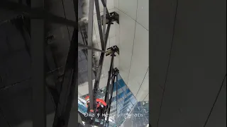 часть 2. Монтаж каркаса медиафасада. Москва Сити. #ropeaccess #промальп #moscow #work #альпинизм