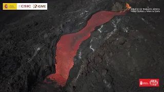 30/10/21 Formidables tomas de la colada principal y tubos lávicos, Oeste Erupción La Palma IGME-CSIC