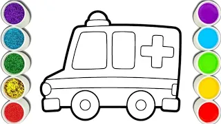 Ambulance 🚑❤️🚑❤️🚑 Painting for kids and toddlers, Preschool learning video for Children #612