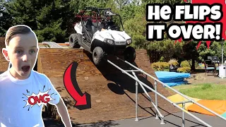 RZR Obstacle Course GONE WRONG! *IT FLIPS OVER!*