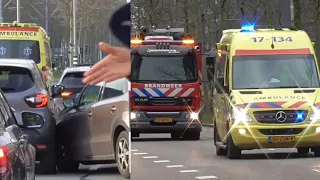 Auto's botsen bij passeren ambulance; Hulpdiensten met spoed naar ernstig tramongeval in Rotterdam!