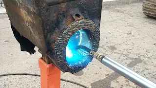 Using The New Facing Tool On A Destroyed John Deere 470G Stick Weld And Bore Job