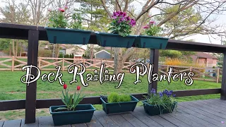 Deck Railing Planters Adjustable Metal Hanging Brackets Indoor Outdoor Hanging Window  Planters